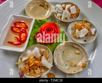 Local banh beo in Hue, Vietnam Stock Photo