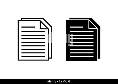 Document vector icon in flat style. Note symbol isolated on white background. Simple abstract document icon in black. Vector illustration for graphic  Stock Vector
