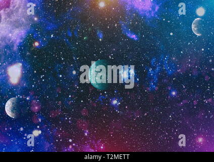 Futuristic abstract space background. Night sky with stars and nebula. Elements of this image furnished by NASA Stock Photo