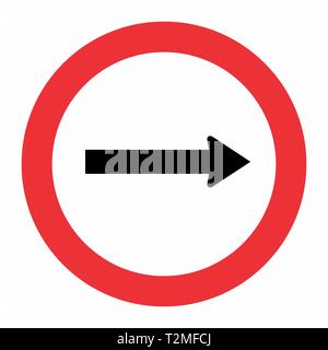 Traffic way sign on white background illustration Stock Vector