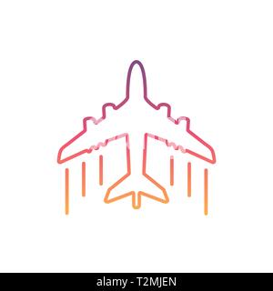 Colorful Airplane line icon. Stock Vector