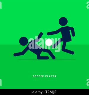 Stick Figures of Soccer or Football Players. Stock Vector