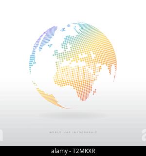 Colorful modern globe icon. Stock Vector