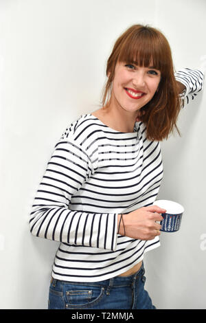 Portrait, British Illustrator, Bone China Cup Stock Photo