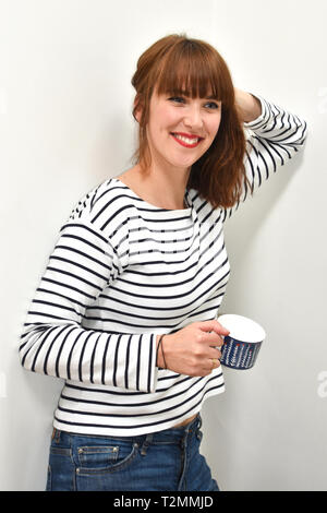 Portrait, British Illustrator, Bone China Cup Stock Photo