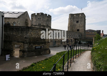 The Oxford Castle-unlocked and probably Oxford's oldest Saxon tower, St. George’s tower and goal in Oxford, Britain.  The 12th or early 13th century m Stock Photo