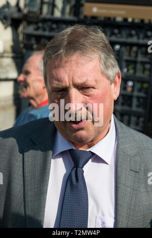 Sammy Wilson DUP MP Outside the Houses of Parliament, London on March 29th 2019 The day the Britain was meant to leave the EU. Stock Photo