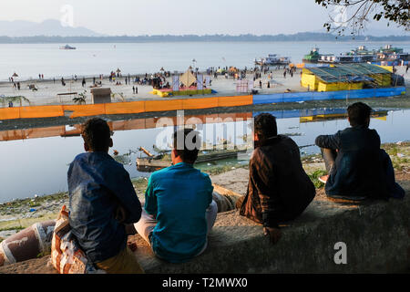 Riverside of the Brahmaputra in Guwahati, Assam, India Stock Photo