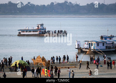 Riverside of the Brahmaputra in Guwahati, Assam, India Stock Photo