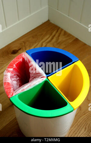 A recycling bin in a hotel room in Porto in Portugal Stock Photo