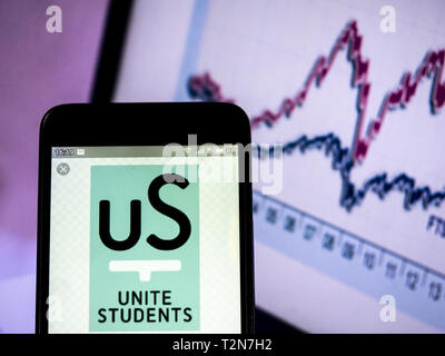 Ukraine. 3rd Apr, 2019. In this photo illustration a Unite Group (Unite Students) logo seen displayed on a smart phone. Credit: Igor Golovniov/SOPA Images/ZUMA Wire/Alamy Live News Stock Photo