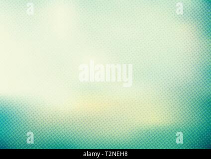 Abstract green mint turquoise color smooth blurred background and dots pattern halftone style. Vector illustration Stock Vector