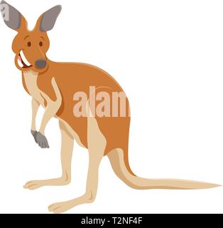 Cartoon Illustration of Funny Kangaroo Wild Animal Character Stock Vector