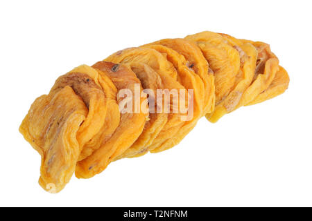 Slices of sweet dried yellow persimmon fruit Stock Photo