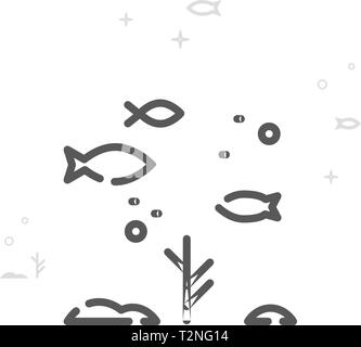 Fish line icon, outline vector sign, linear pictogram isolated on white.  logo illustration Stock Vector Image & Art - Alamy