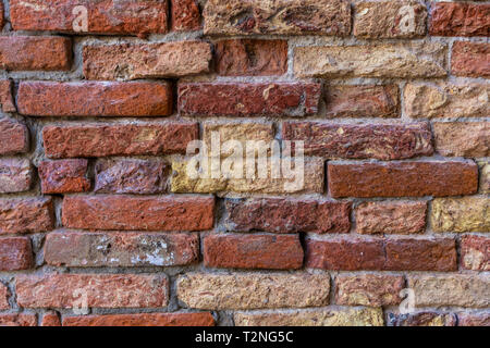 Old red brick wall texture background Stock Photo
