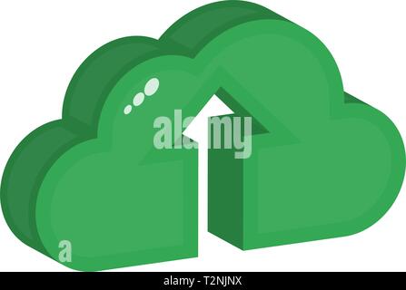 Cloud and arrow in up flat icon, upload symbol, web technology vector illustration Stock Vector