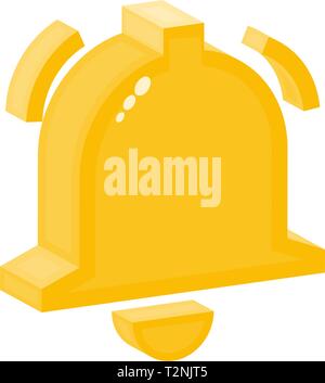 Bell vector isometric flat icon, alarm symbol, notification vector illustration Stock Vector