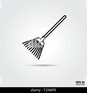 Rake line icon. EPS 10 vector symbol. Stock Vector