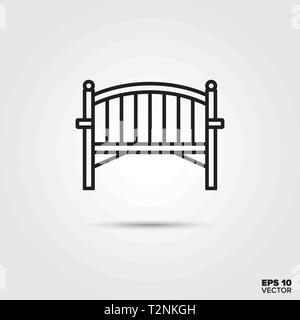 Wooden garden bench line icon. EPS 10 vector outdoor furniture symbol. Stock Vector