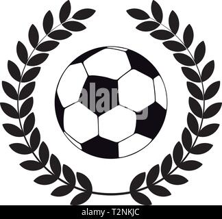 Soccer ball icon in laurel wreath vector illustration Stock Vector