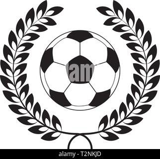 Soccer ball icon in laurel wreath vector illustration Stock Vector