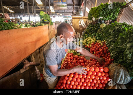 Fresh produce for sale , Kimironko Market , Kigali Rwanda Stock Photo