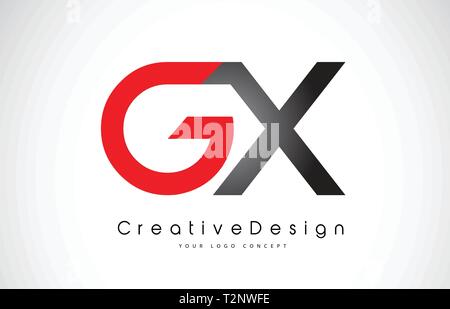 black red GX G X alphabet letter logo icon combination. Design for ...