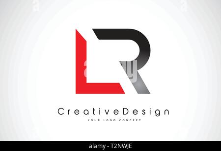 LR L R Logo Letters with Red and Black Colors and Swoosh. Creative ...
