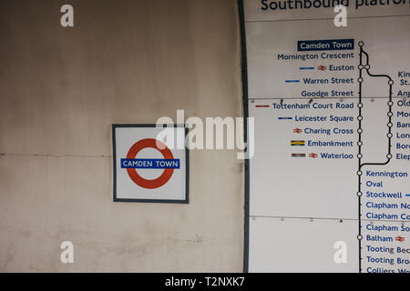 England, London, The Underground, Platform Direction Signs Stock Photo ...