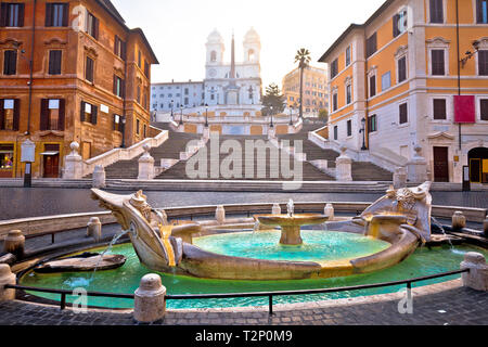 Spanish steps famous landmark of Rome morning view, capital of Italy
