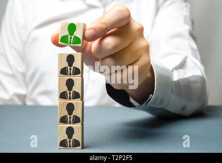 Find a talented employee. Businessman searching for new employees. Staff recruitment. Select a person in the team. Attracting people to work. Human Re Stock Photo