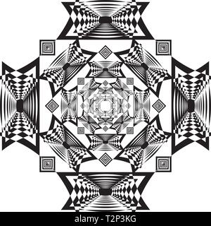 Abstract Pyramid Frame Multiple Perspective black on transparent background Stock Vector