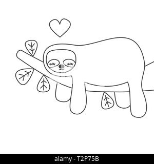 sleeping baby outline hand drawing isolated on white background vector