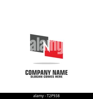 Letter N connection logo, abstract business logo, initial letter n graphic logo template, flat design. Stock Vector