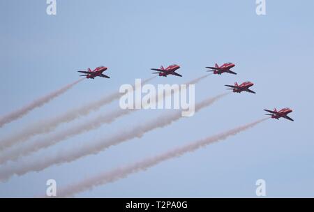 Red Arrows aerobatic display 170817 Stock Photo