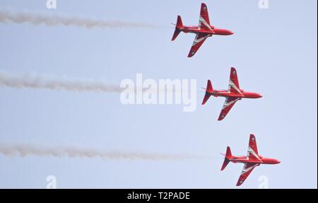 Red Arrows aerobatic display 170817 Stock Photo