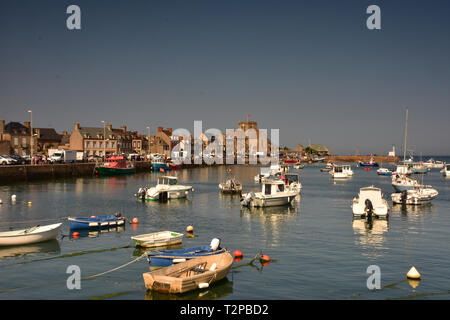 Harbour and Boats at Barfleur, Normandy, France Stock Photo