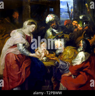 The Adoration of the Magi 1626 by Peter Paul Rubens 1577-1640 Flemish Belgian Belgium Stock Photo