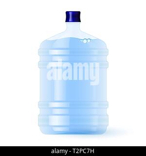 Large plastic bottle with water. Volume five gallons. Clean spring or purified water Stock Vector