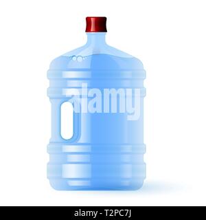 Large plastic bottle with water. Volume five gallons. Clean spring or purified water Stock Vector