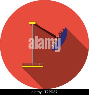 Boat the carousel icon. Flat color design. Vector illustration. Stock Vector