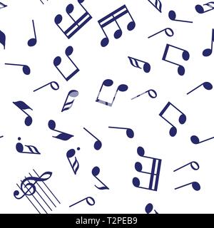 Seamless vector music notes symbols design pattern. Stock Vector