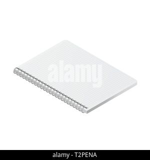 Layout notebook in a checkered 3d isolated object on white background. Stock Vector