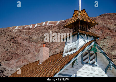 Calico is a former silver mining town which is now a ghost town. Here is the old schoolhouse of the town Stock Photo