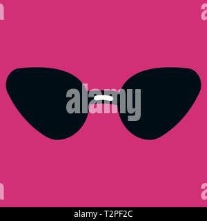 Icon of women s sunglasses. Vector illustration on color background. Stock Vector