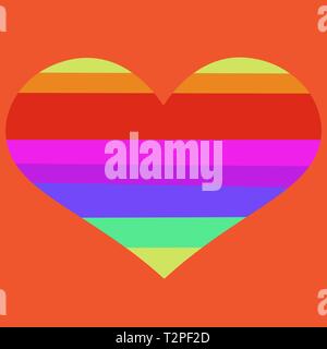 Multi-colored heart for the beach season. Vector illustration on color background. Stock Vector