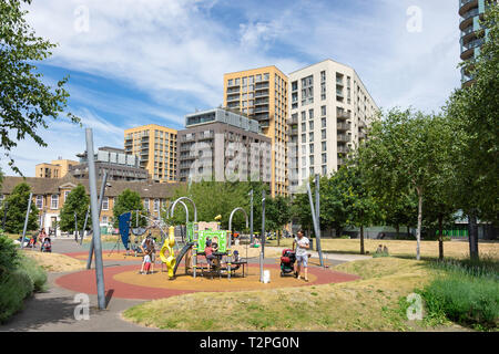 Children's playground, Cornmill Gardens, Lewisham, London Borough of Lewisham, Greater London, England, United Kingdom Stock Photo