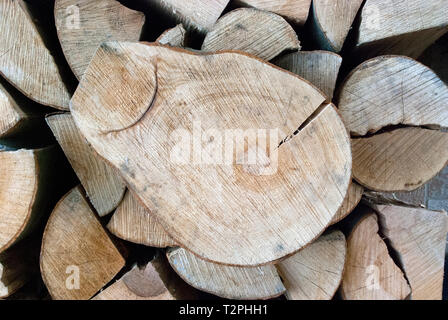 oval of wood Stock Photo