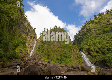 Trafalgar Falls, Dominica, West Indies, Caribbean Stock Photo